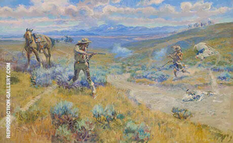 Buffalo Bill's Duel with Yellowhand 1917 By Charles M Russell