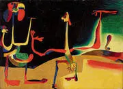 Man and Woman in Front of a Pile of Excrement 1936 By Joan Miro