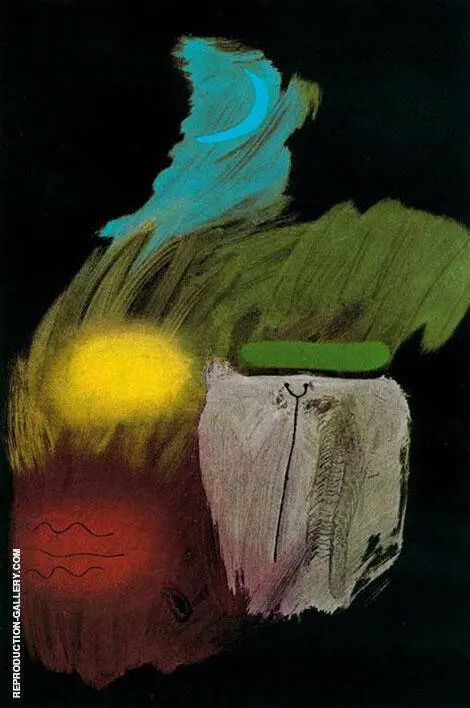 Gouache on Black 1937 By Joan Miro