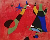 Personage on a Red Ground 1938 By Joan Miro