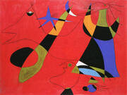 Personage on a Red Ground 1938 By Joan Miro