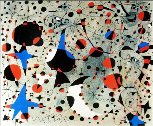 The Nightingale's Song at Midnight and Morning Rain 4-9-1940 By Joan Miro