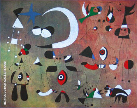 Figures in the Night 1949 by Joan Miro | Oil Painting Reproduction