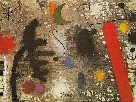 Lovers Coupled in the Night 1966 by Joan Miro | Oil Painting Reproduction