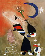Woman and Bird in the Moonlight 1949 By Joan Miro