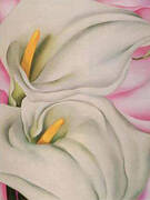 Two Calla Lillies On Pink By Georgia O'Keeffe