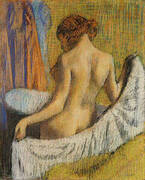 After the Bath, Woman with a Towel By Edgar Degas