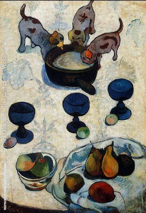 Still Life with Three Puppies 1888 By Paul Gauguin