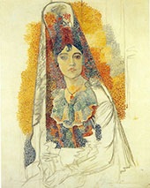 Woman in a Mantilla (La Salchichona) 1917 By Pablo Picasso