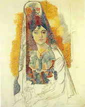 Woman in a Mantilla (La Salchichona) 1917 By Pablo Picasso