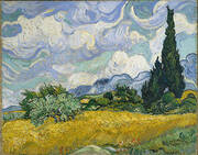 Wheat Field with Cypresses 1889 By Vincent van Gogh