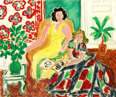 Robe Jaune Et Robe Arlequin 1940 By Henri Matisse