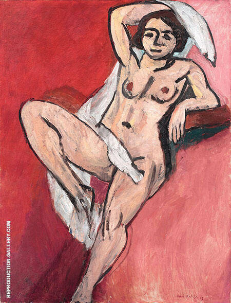 Nude with a White Scarf 1909 by Henri Matisse | Oil Painting Reproduction