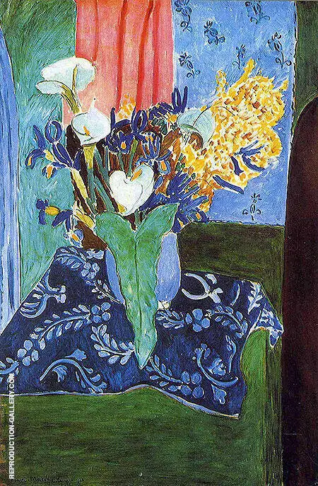 Calla Lilies Irises and Mimosas 1913 By Henri Matisse
