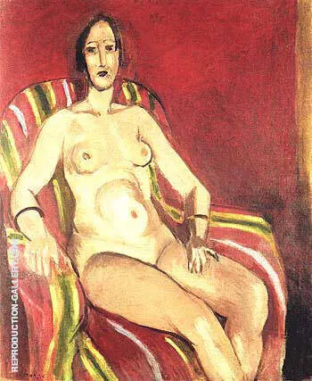 Seated Nude on a Red Backgroud 1925 By Henri Matisse