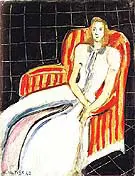 Simone in a Striped Armchair 1942 By Henri Matisse
