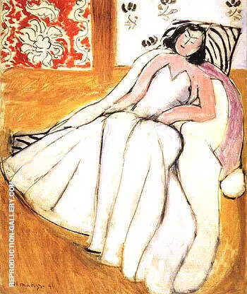 Young Woman with White Fur Coat 1944 By Henri Matisse