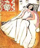 Young Woman with White Fur Coat 1944 By Henri Matisse
