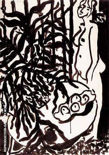 Composition with a Standing Nude and Black Fern 1948 By Henri Matisse