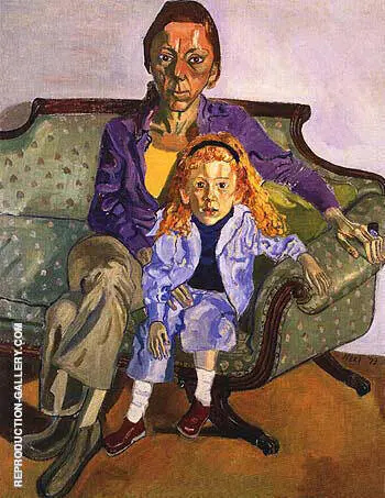 Linda Nochlin and Daisy 1973 By Alice Neel