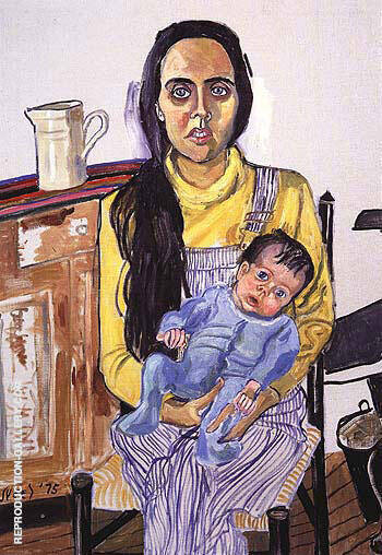 Ginny and Elizabeth 1975 by Alice Neel | Oil Painting Reproduction