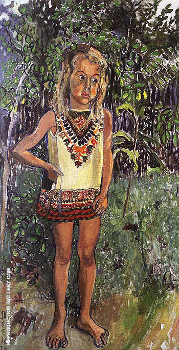 Olivia in an African Dress 1972 by Alice Neel | Oil Painting Reproduction