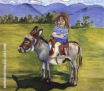 Elizabeth on the Donkey 1977 By Alice Neel