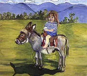 Elizabeth on the Donkey 1977 By Alice Neel