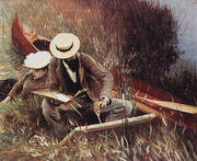 Paul Helleu Painting with His Wife 1889 By John Singer Sargent
