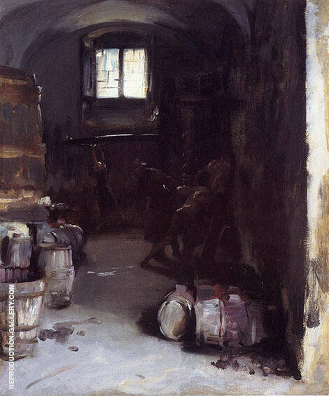 Pressing the Grapes Florentine Wine Cellar 1882 | Oil Painting Reproduction