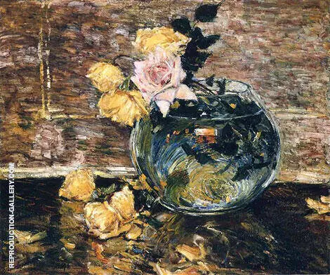 Roses in a Vase 1890 By Childe Hassam