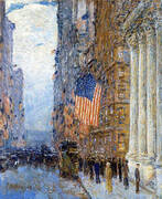 Flags on the Waldorf 1916 By Childe Hassam