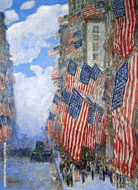 Fourth of July 1916 Greatest Display of the American Flag Ever Seen New York Parade May 1916 | Oil Painting Reproduction
