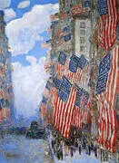 Fourth of July 1916 Greatest Display of the American Flag Ever Seen New York Parade May 1916 By Childe Hassam