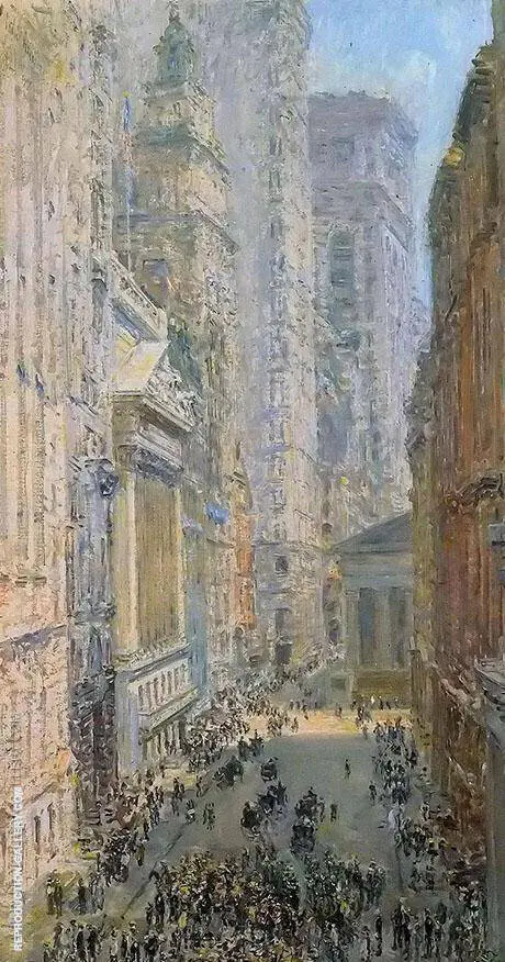 Lower Manhattan View Down Broad Street By Childe Hassam