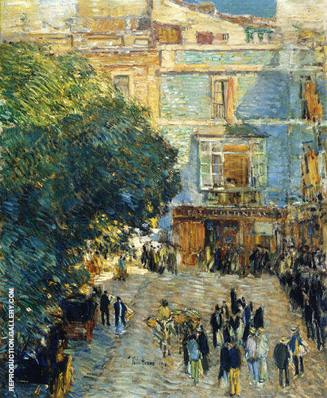 Square at Seville 1910 by Childe Hassam | Oil Painting Reproduction