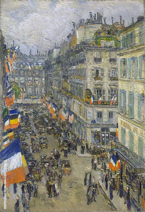 July Fourteenth Rue Daunou 1910 By Childe Hassam