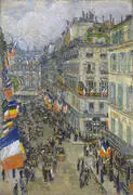 July Fourteenth Rue Daunou 1910 By Childe Hassam
