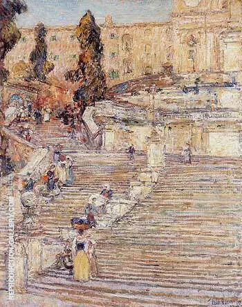 The Spanish Stairs Rome 1897 By Childe Hassam