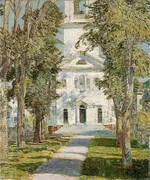 The Church at Gloucester 1918 By Childe Hassam