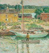 Oyster Sloop Cos Cob 1902 By Childe Hassam