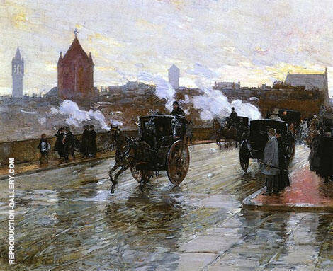 Clearing Sunset Corner of Berkeley Street and Columbus Avenue 1890 | Oil Painting Reproduction
