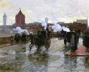 Clearing Sunset Corner of Berkeley Street and Columbus Avenue 1890 By Childe Hassam