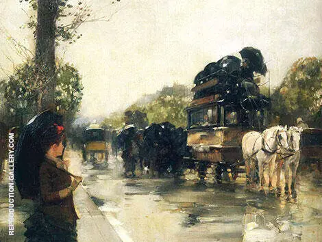 April Showers Champs Elysees Paris 1888 By Childe Hassam