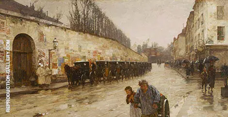 Une Averse rue Bonaparte 1887 By Childe Hassam