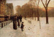 Boston Common at Twilight 1885 By Childe Hassam