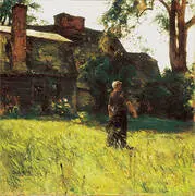 The Old Fairbanks House Dedham Massachusetts 1884 By Childe Hassam
