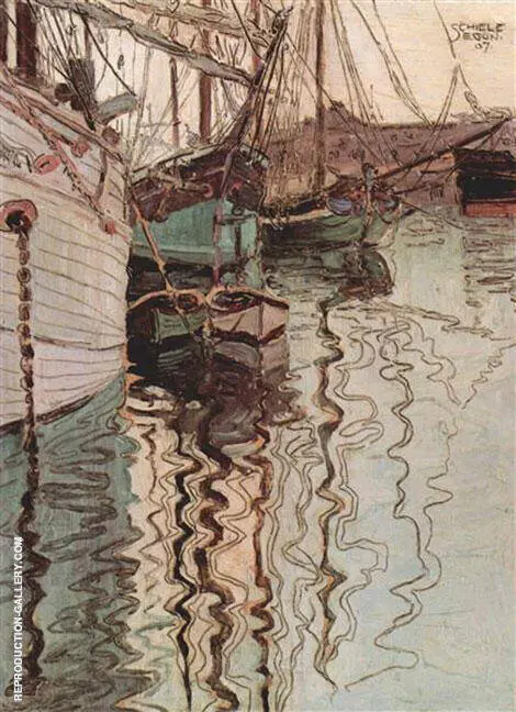 Harbour of Trieste 1907 By Egon Schiele