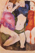Three Girls, 1911 By Egon Schiele