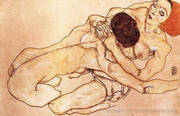 Two Girls (Lovers), 1917 By Egon Schiele